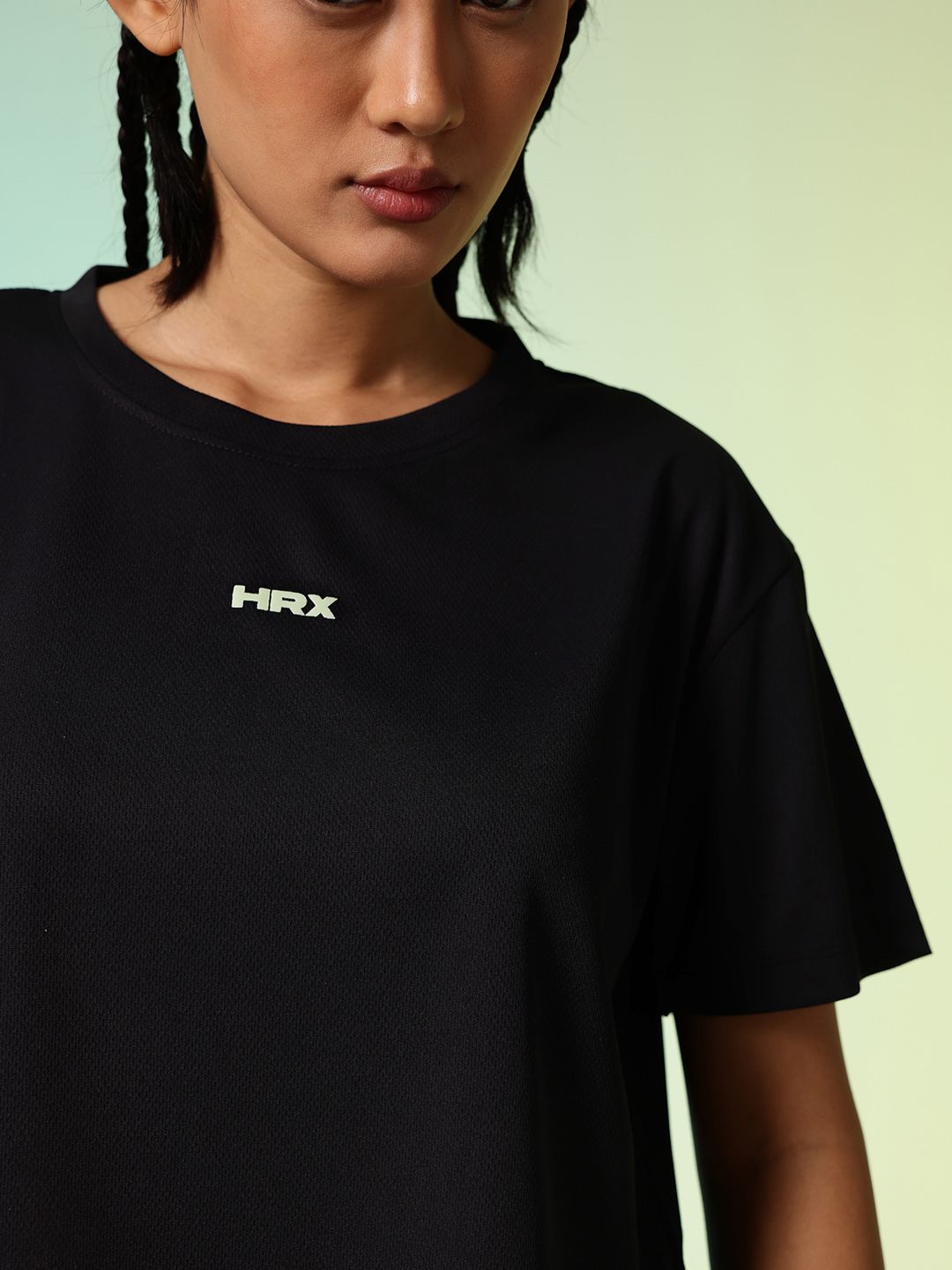HRX by Hrithik Roshan Typography Printed Rapid-Dry Running Boxy T-shirt