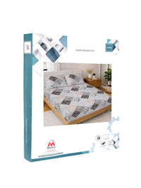 Myntra Elegant Homes Multicoloured Geometric 144 TC King Bedsheet with 2 Pillow Covers