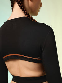 HRX by Hrithik Roshan ACTIVE-GODDESS Cut Outs Slim Fit Rapid Dry Training Crop T-shirt