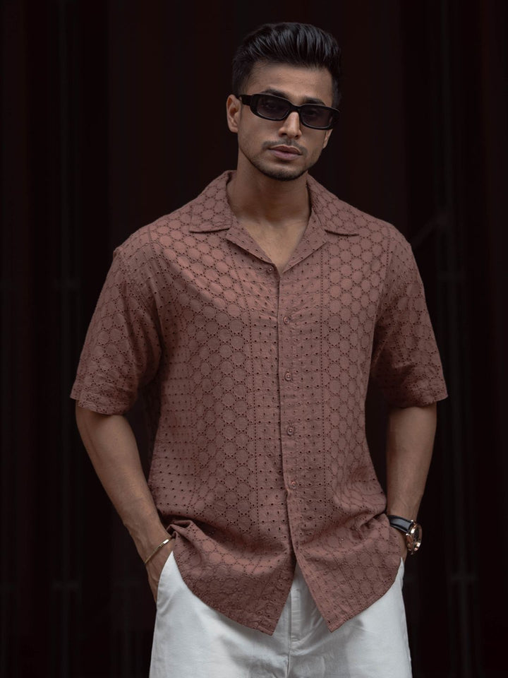 Powerlook Men Geometric Printed Spread Collar India Slim Casual Shirt