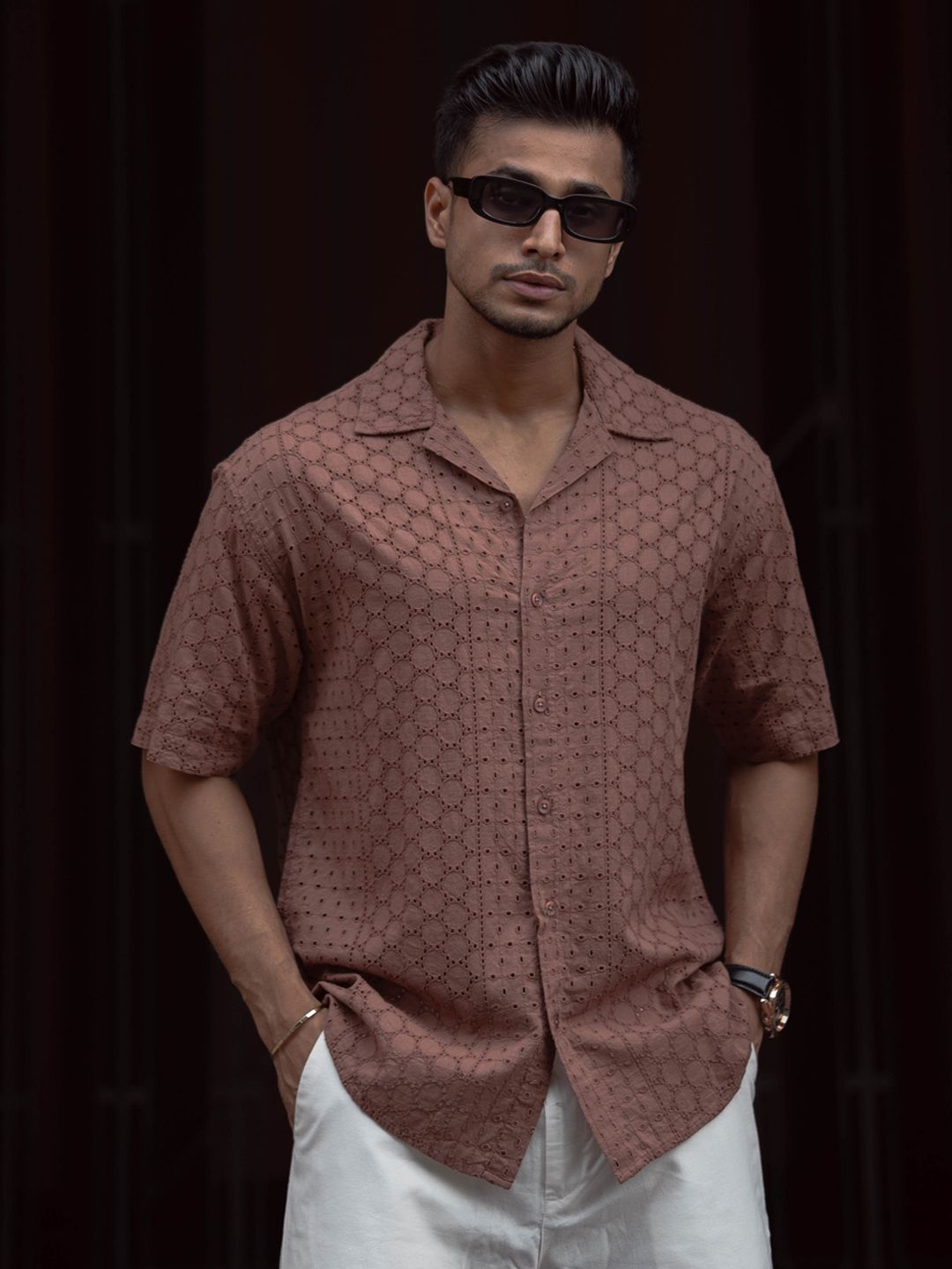 Powerlook Men Geometric Printed Spread Collar India Slim Casual Shirt