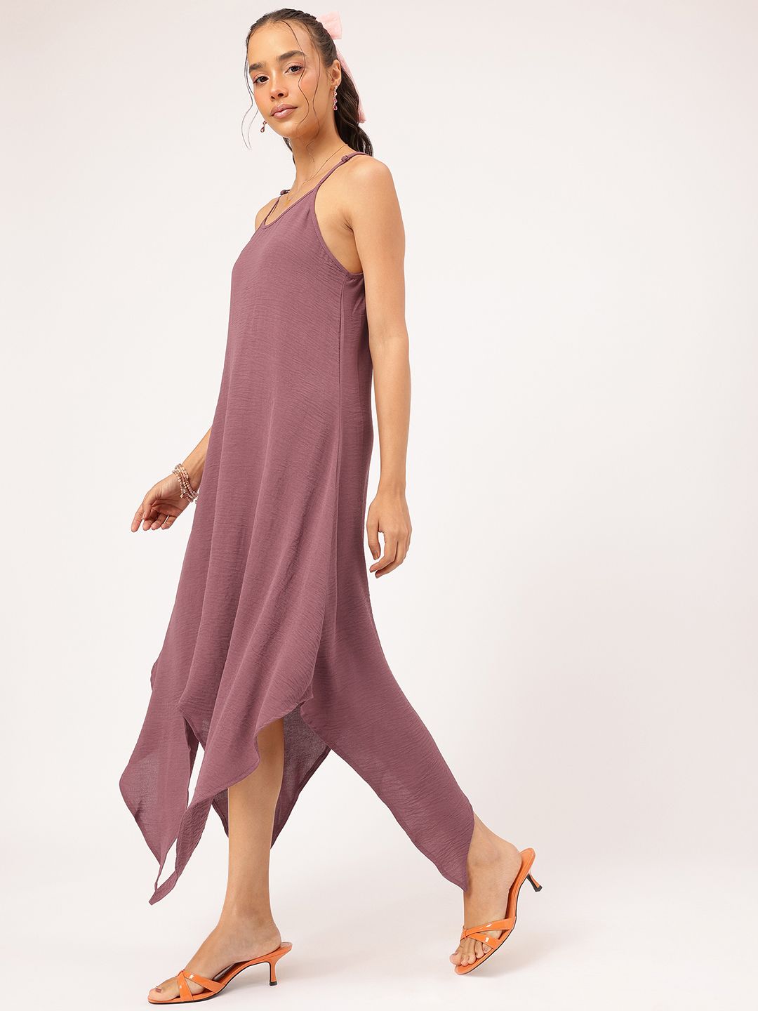 DressBerry Dainty Delights Crinkled A-Line Midi Dress