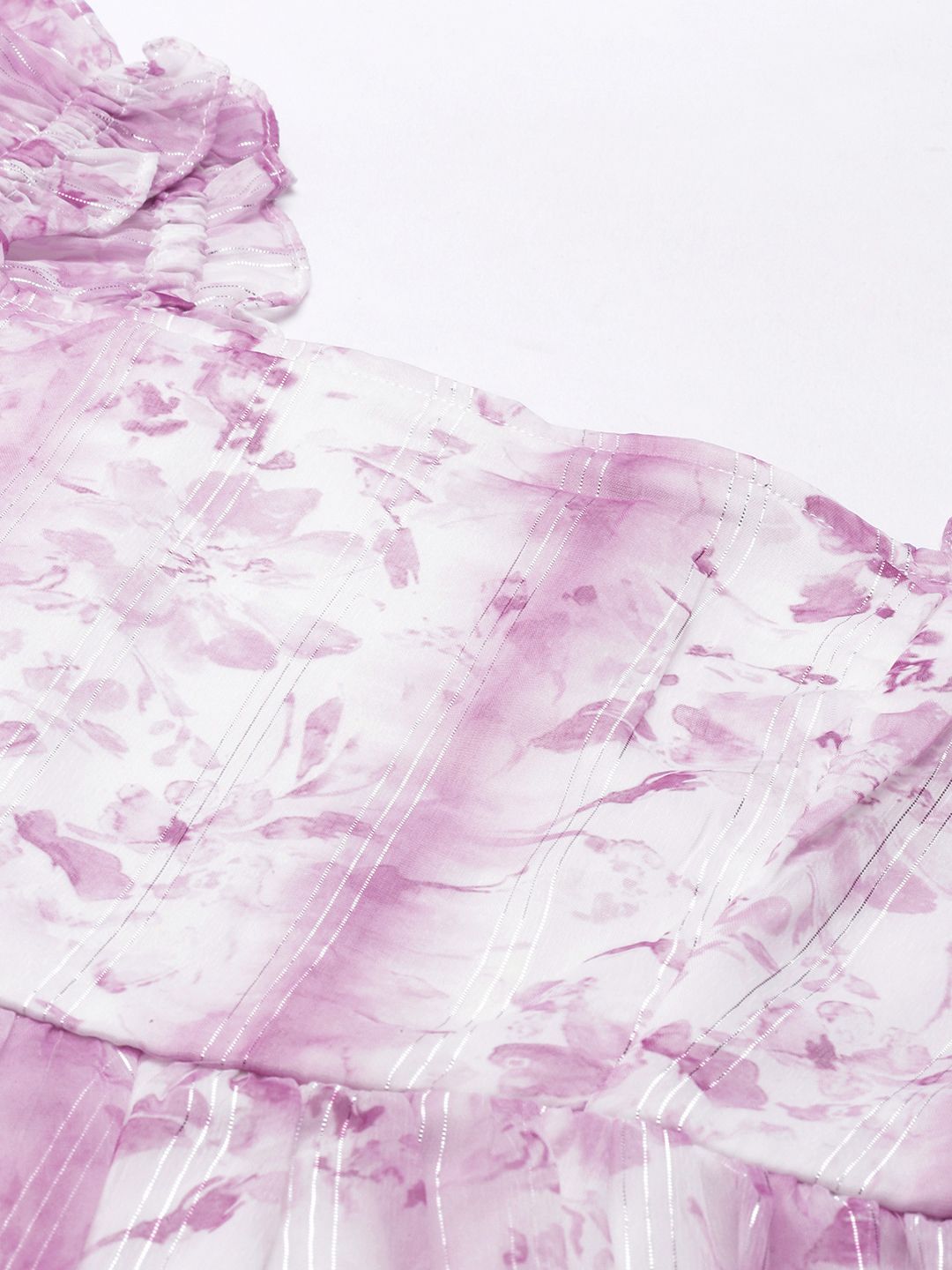 AND Lavender Floral Printed Mini Fit & Flare Dress