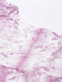 AND Lavender Floral Printed Mini Fit & Flare Dress