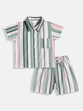 Moms Love Infant Boys Striped Pure Cotton Clothing Set