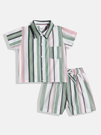 Moms Love Infant Boys Striped Pure Cotton Clothing Set