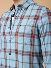 The Indian Garage Co Slim Fit Tartan Checked Pure Cotton Casual Shirt
