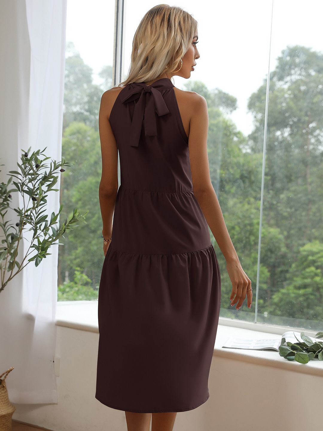 DressBerry Halter Neck A-Line Mini Dress