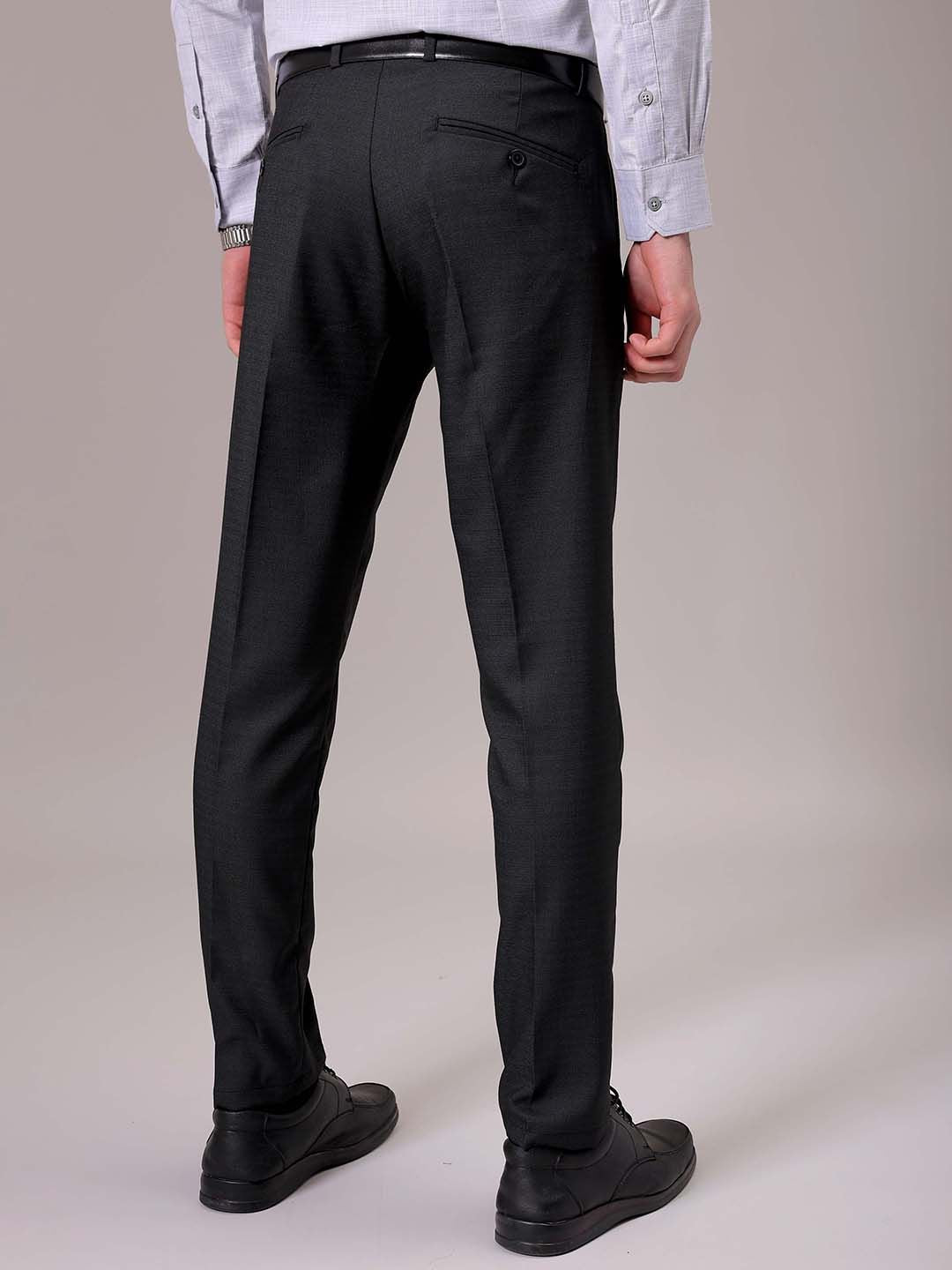 The Indian Garage Co. X Luxe Men Self-Checked Slim Fit Formal Trousers