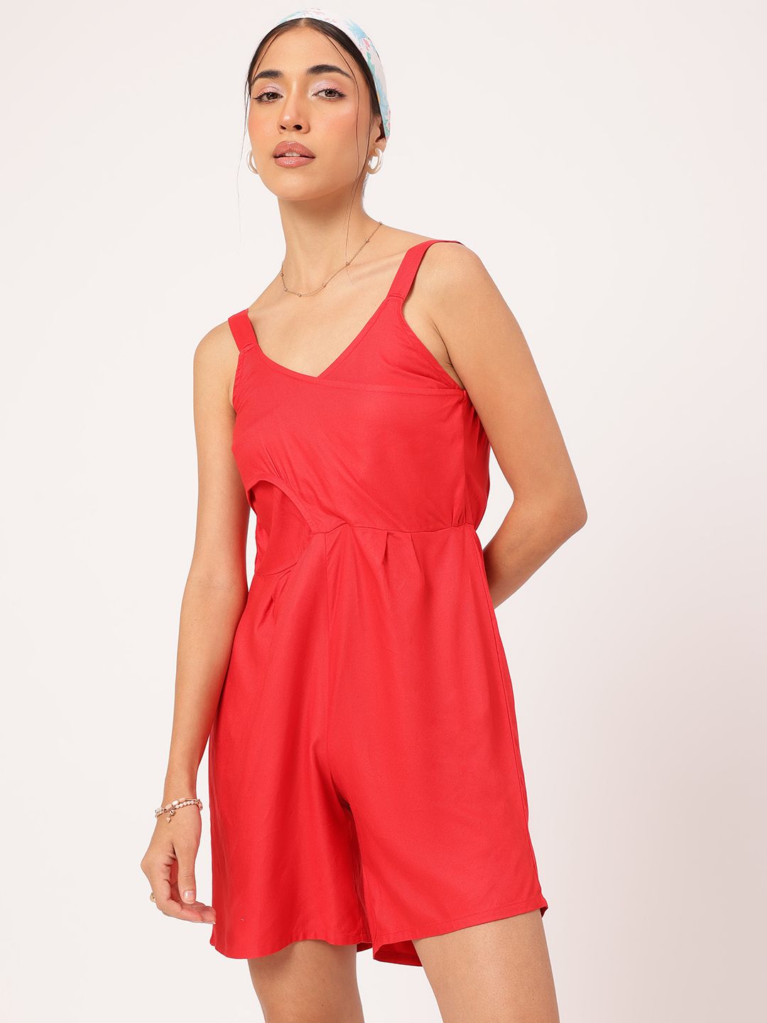 DressBerry Chic & Cheery Strappy Smocked Playsuit
