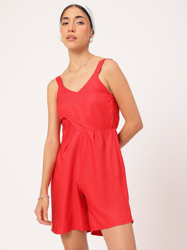 DressBerry Chic & Cheery Strappy Smocked Playsuit