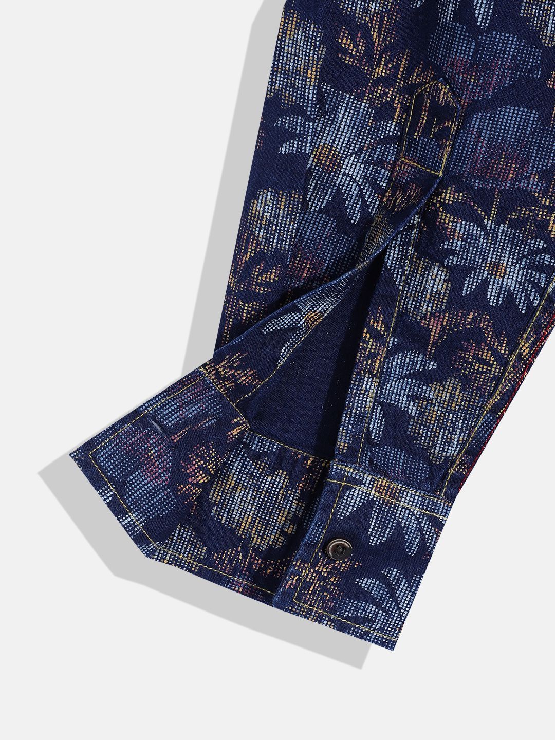 Monte Carlo Boys Floral Self Design Casual Smart Fit Shirt