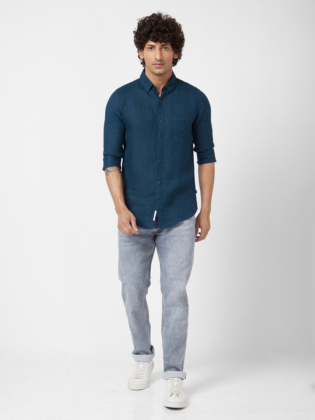 SPYKAR Classic Opaque Casual Linen Shirt
