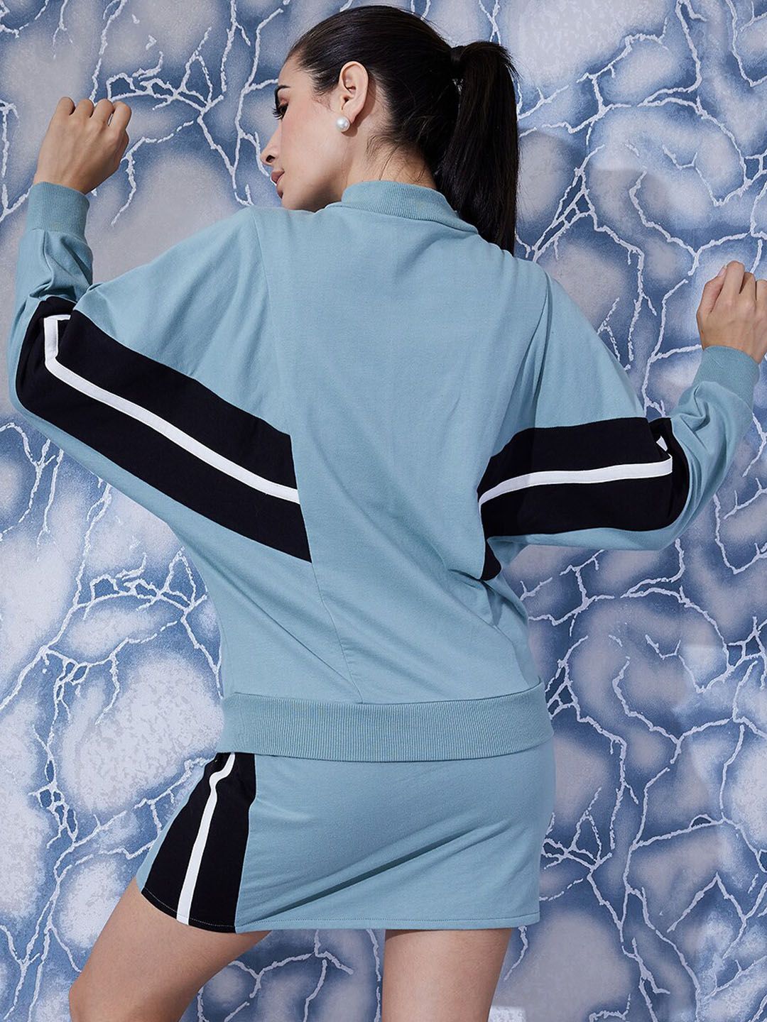 Athena Colourblocked Sweatshirt With Straight Skirt Co-Ords