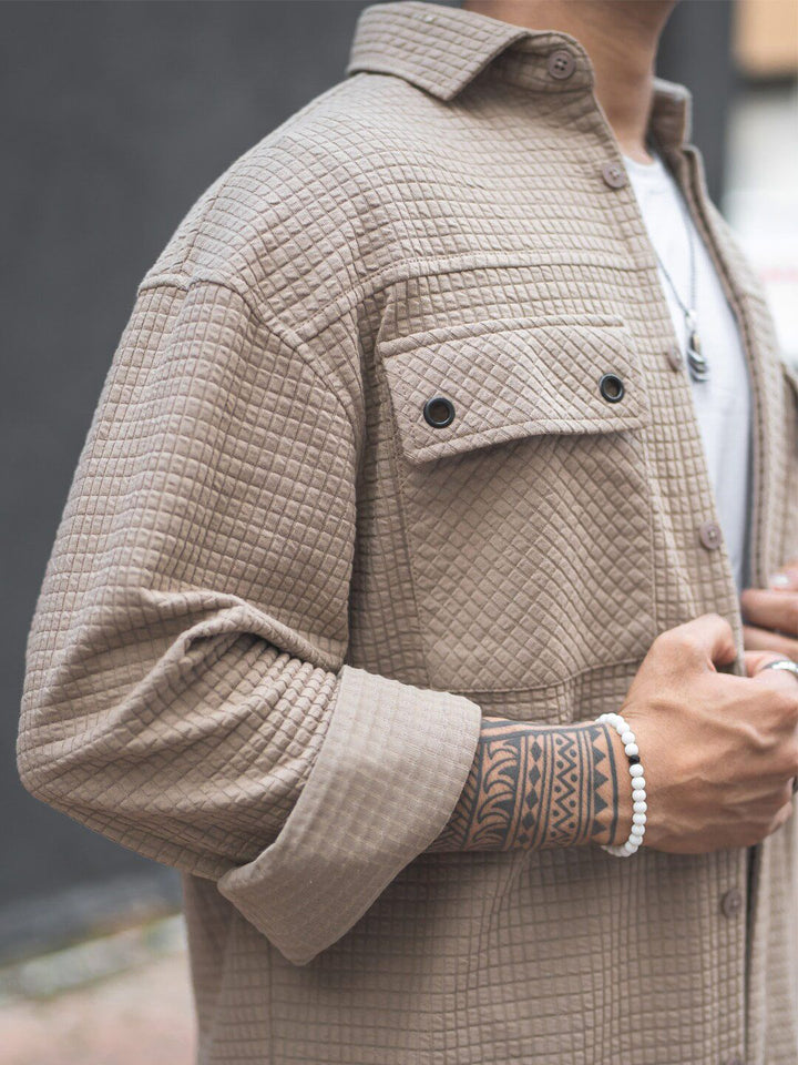 Powerlook Checked India Slim Opaque Structured Double Pockets Oversized Casual Shaket