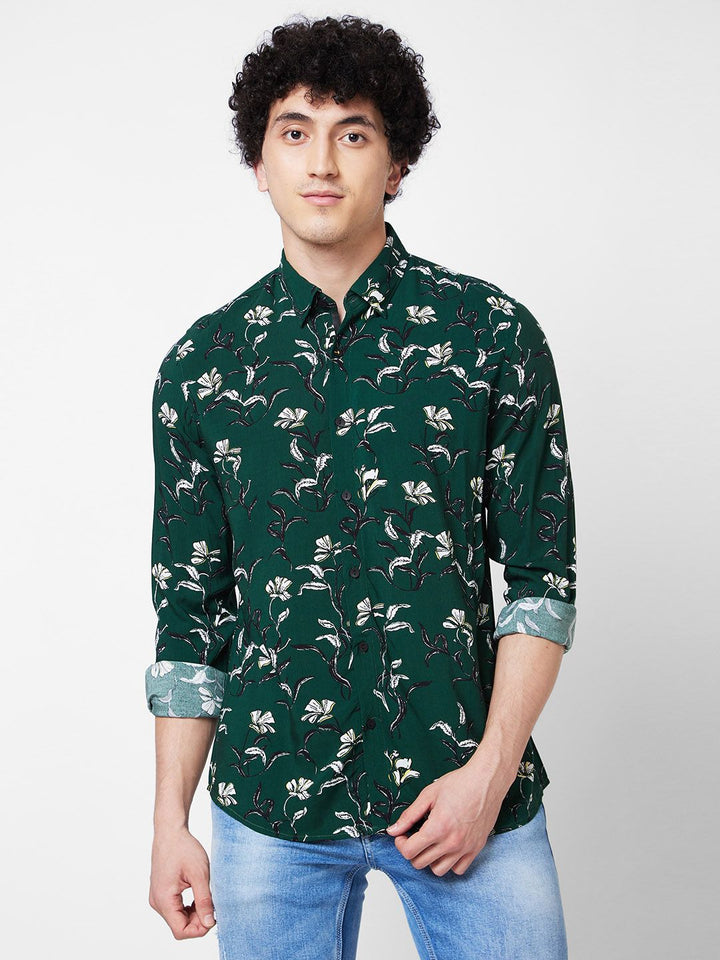 SPYKAR Floral Printed Cotton Casual Shirt