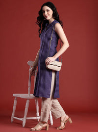 Anouk Women Striped Pure Cotton Kurta