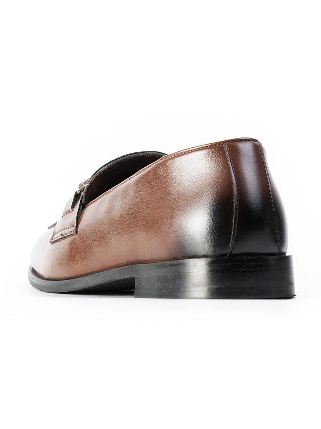 Monkstory Men Jalinan-Bit Horsebit Loafers Berwarna Perang