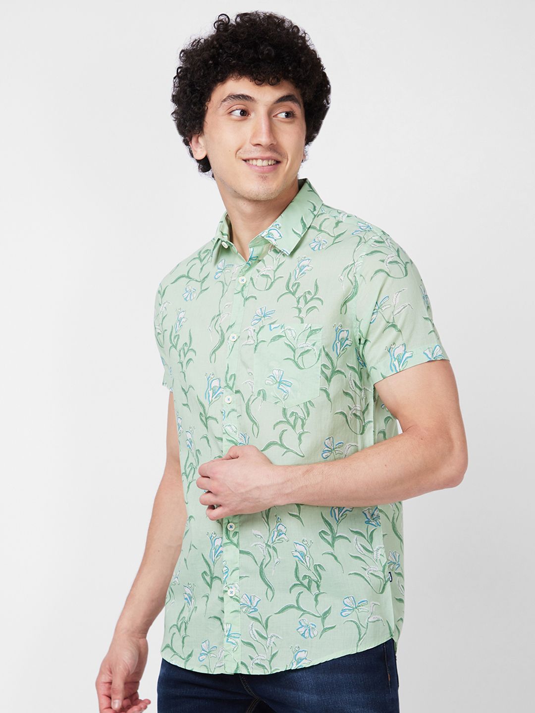 SPYKAR Floral Printed Cotton Shirt