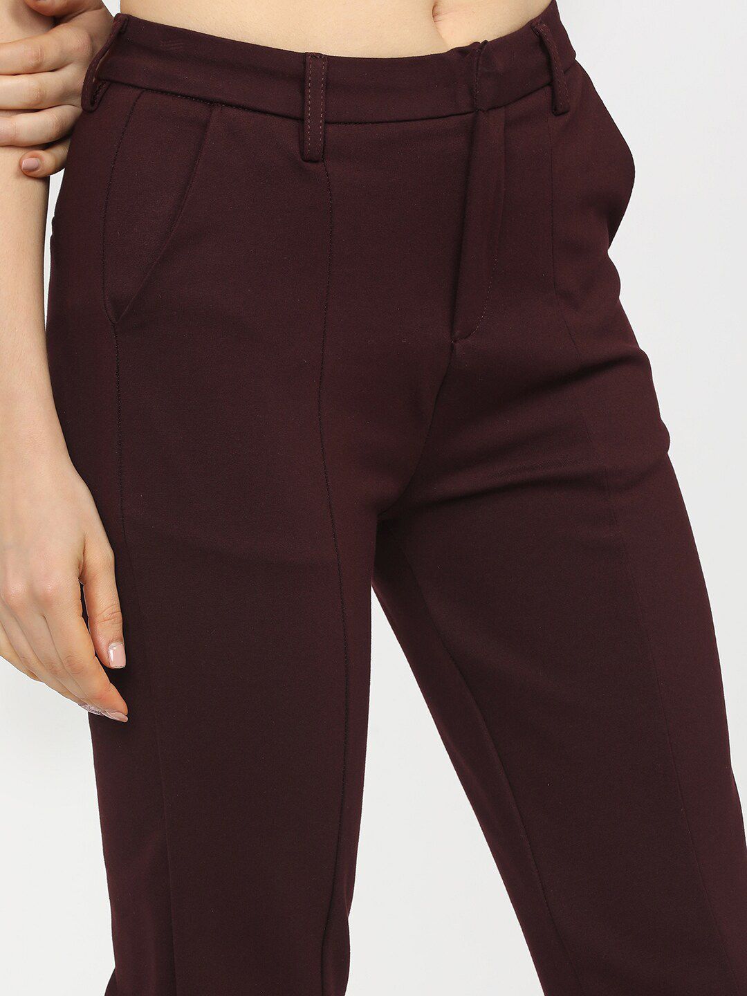 CHIC BY TOKYO TALKIES Women Purple Slim Fit Trousers