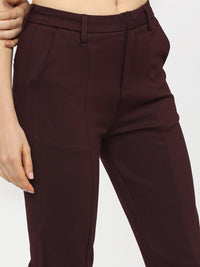CHIC BY TOKYO TALKIES Women Purple Slim Fit Trousers
