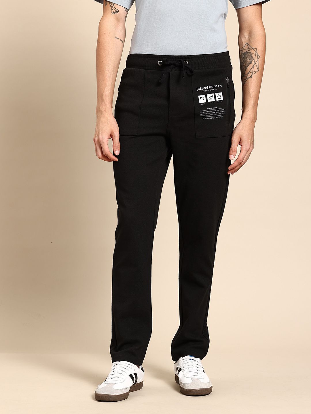 Being Human Men Printed Detail Track Pants