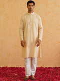 SOJANYA LUXE Floral Embroidered Regular Sequinned Kurta with Pyjamas