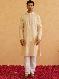 SOJANYA LUXE Floral Embroidered Regular Sequinned Kurta with Pyjamas