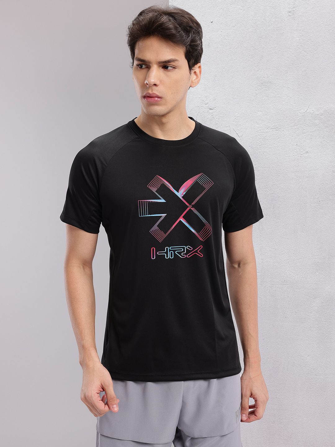 HRX by Hrithik Roshan Men Brand Logo Printed Rapid-Dry Training T-shirt