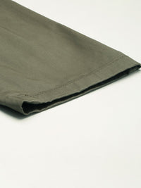 Mr Bowerbird Men Olive Green Slim Fit Solid Cropped Chinos