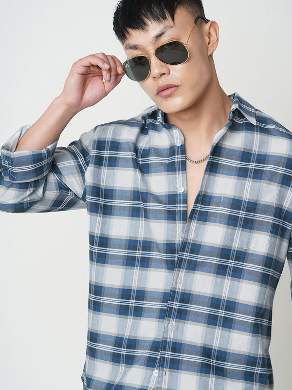 VASTRADO Men Classic Slim Fit Opaque Checked Casual Shirt