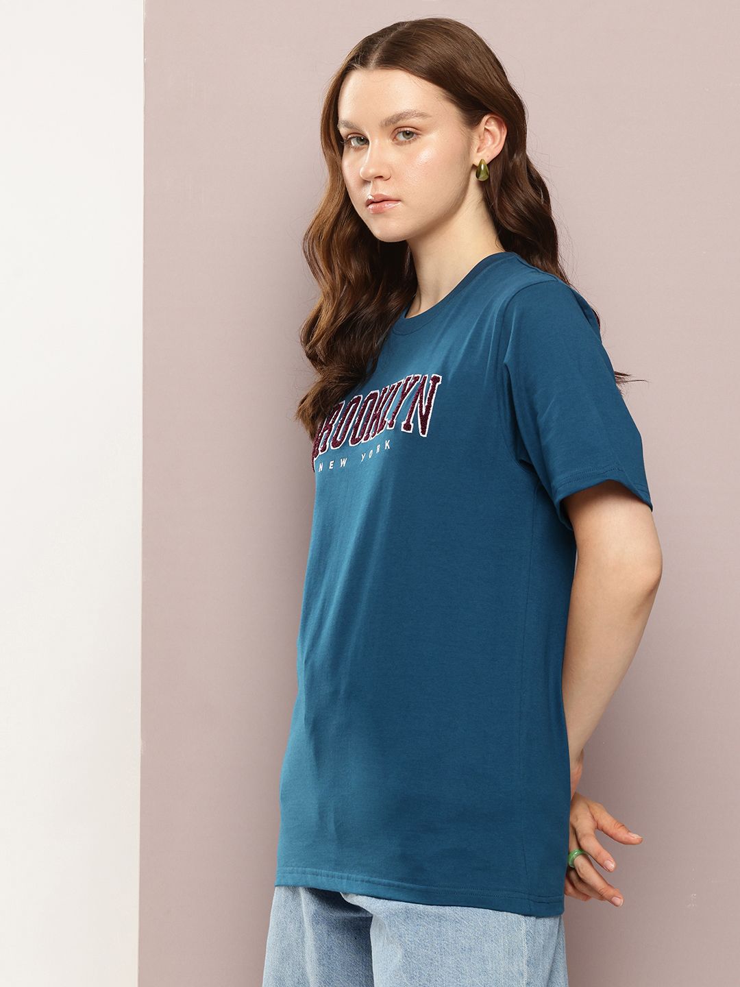 DILLINGER Varsity Printed Pure Cotton Oversized Embroidered T-shirt
