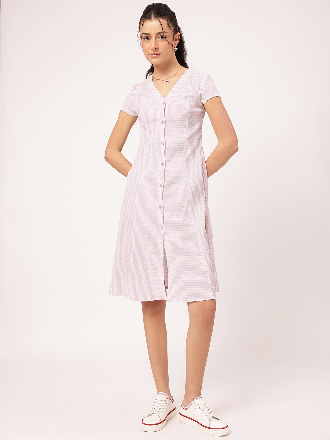 DressBerry Shirred Perfection Timeless Lines Paneled Dress