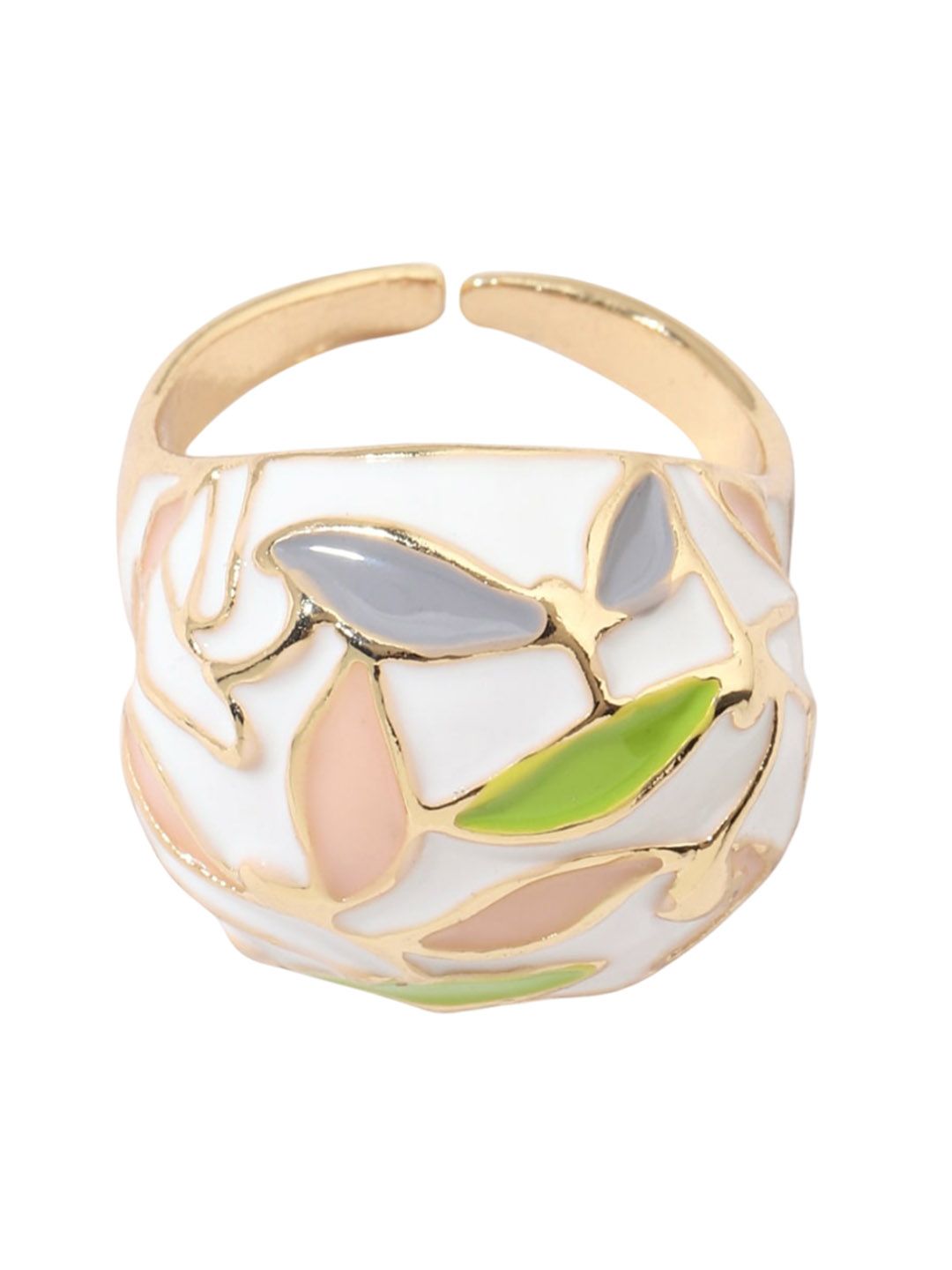 Cincin jari enamel berdaun asin
