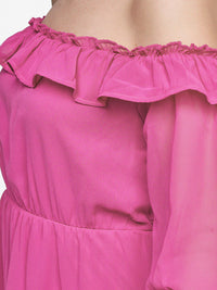 AND Pink Off-Shoulder Mini Dress