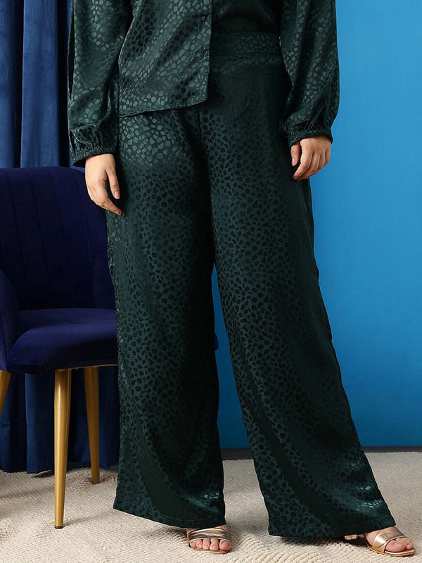 CURVY STREET Women Abstract Printed Loose Fit Trousers