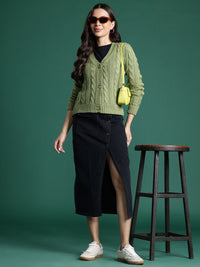 DressBerry Women Cable Knit Cardigan