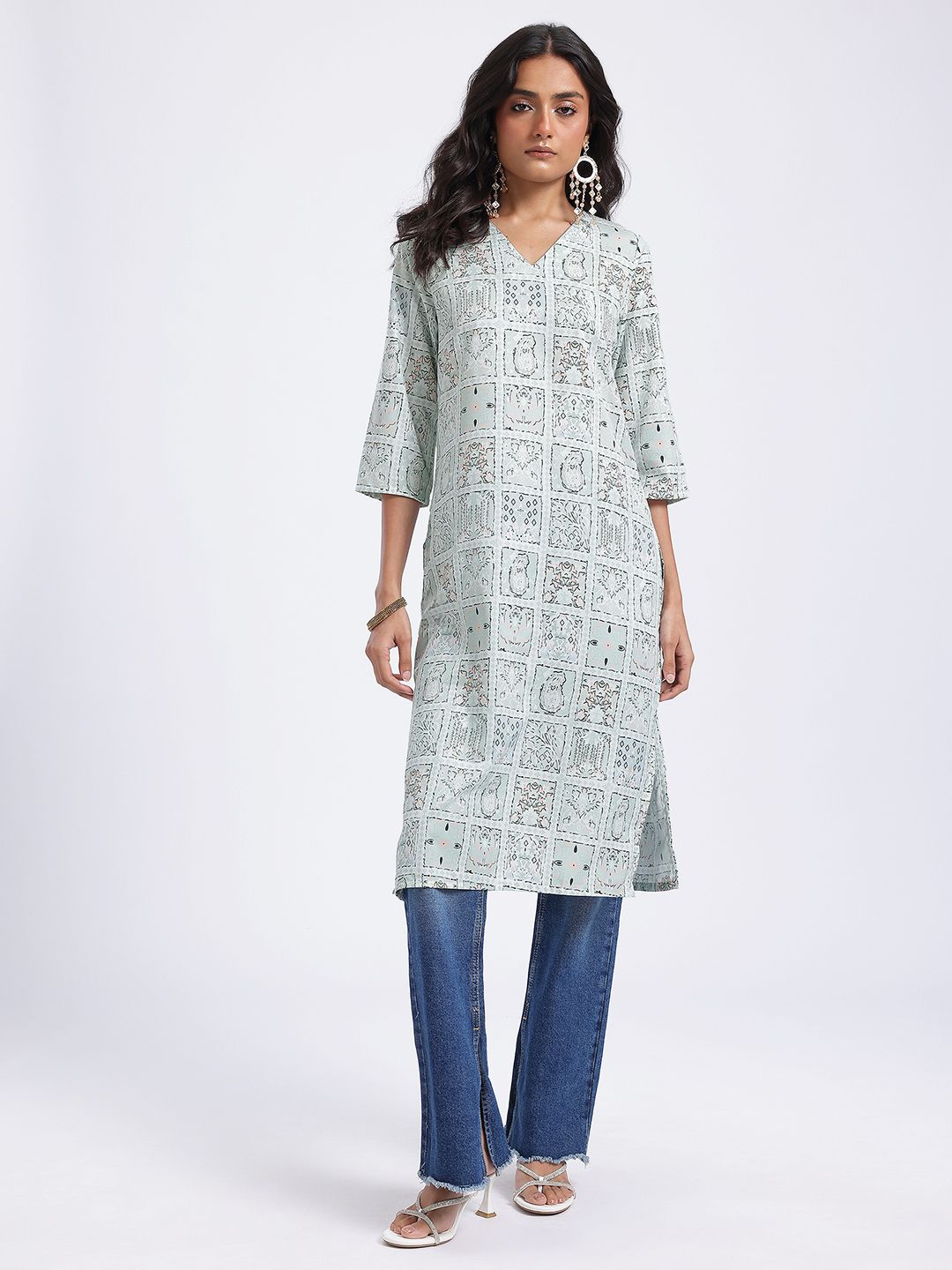 Anouk Printed Straight Kurta