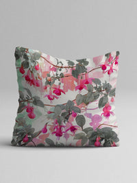 STITCHNEST Green & Magenta Set of 5 Floral Square Cushion Covers
