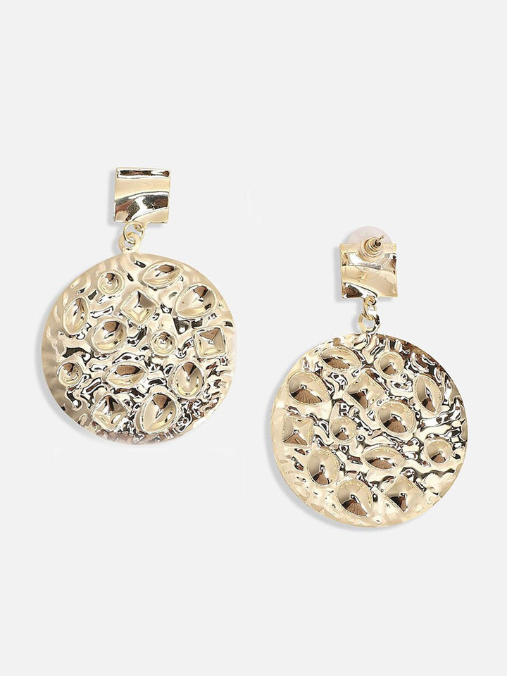 Anting-anting drop kontemporari bersalut emas Sohi