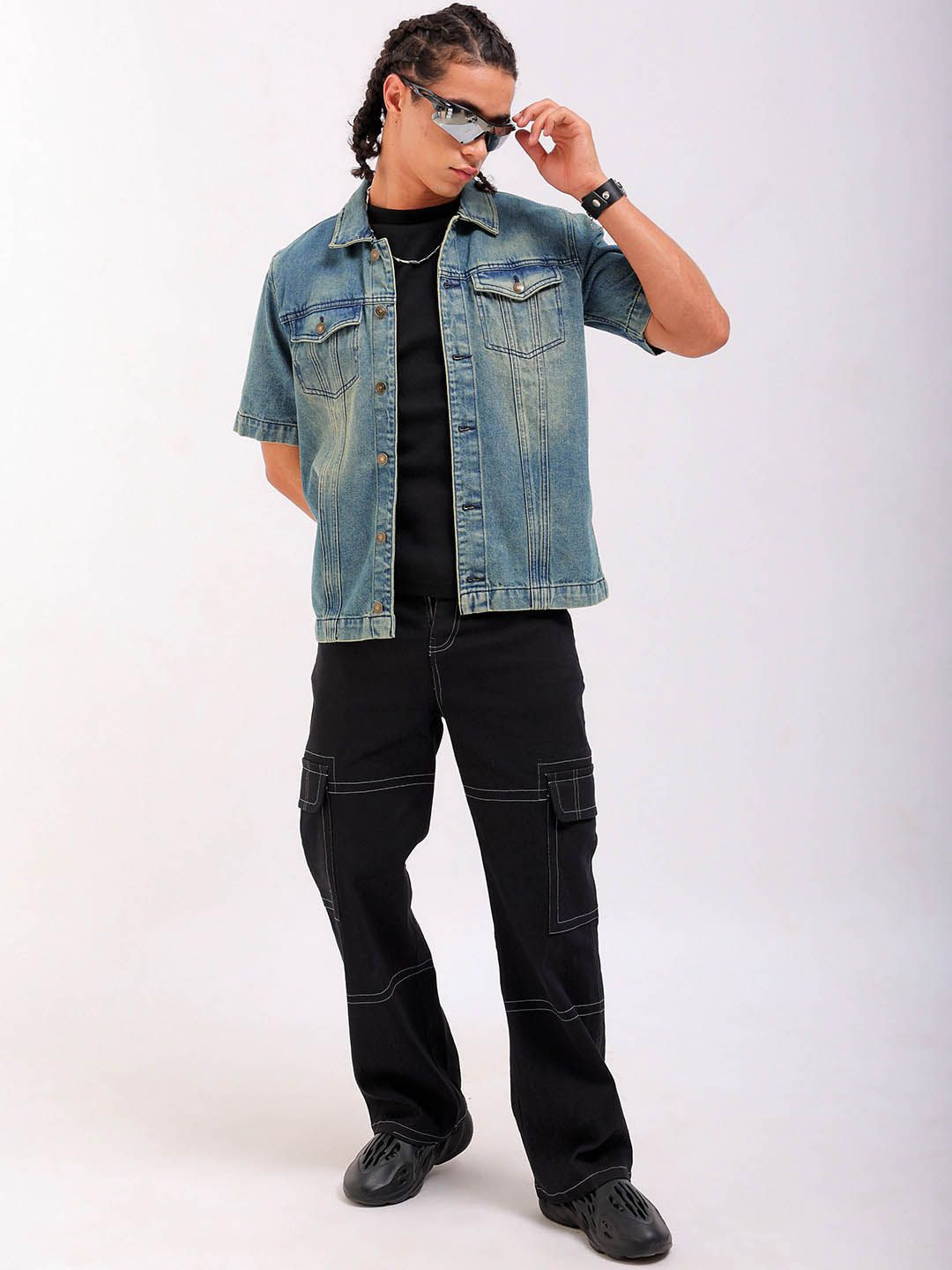The Indian Garage Co Men Mid-Wash Relaxed Fit Trucker Jacket