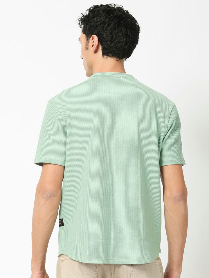 RARE RABBIT Men Bree Round Neck Cotton Slim Fit T-Shirt