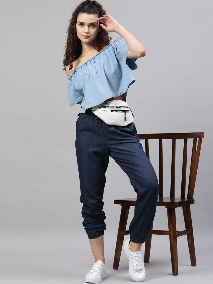 STREET 9 BASICS Women Blue Regular Fit Solid Joggers