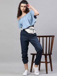 STREET 9 BASICS Women Blue Regular Fit Solid Joggers