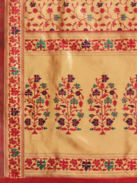 Saree mall Golden & Red Woven Design Banarasi Saree