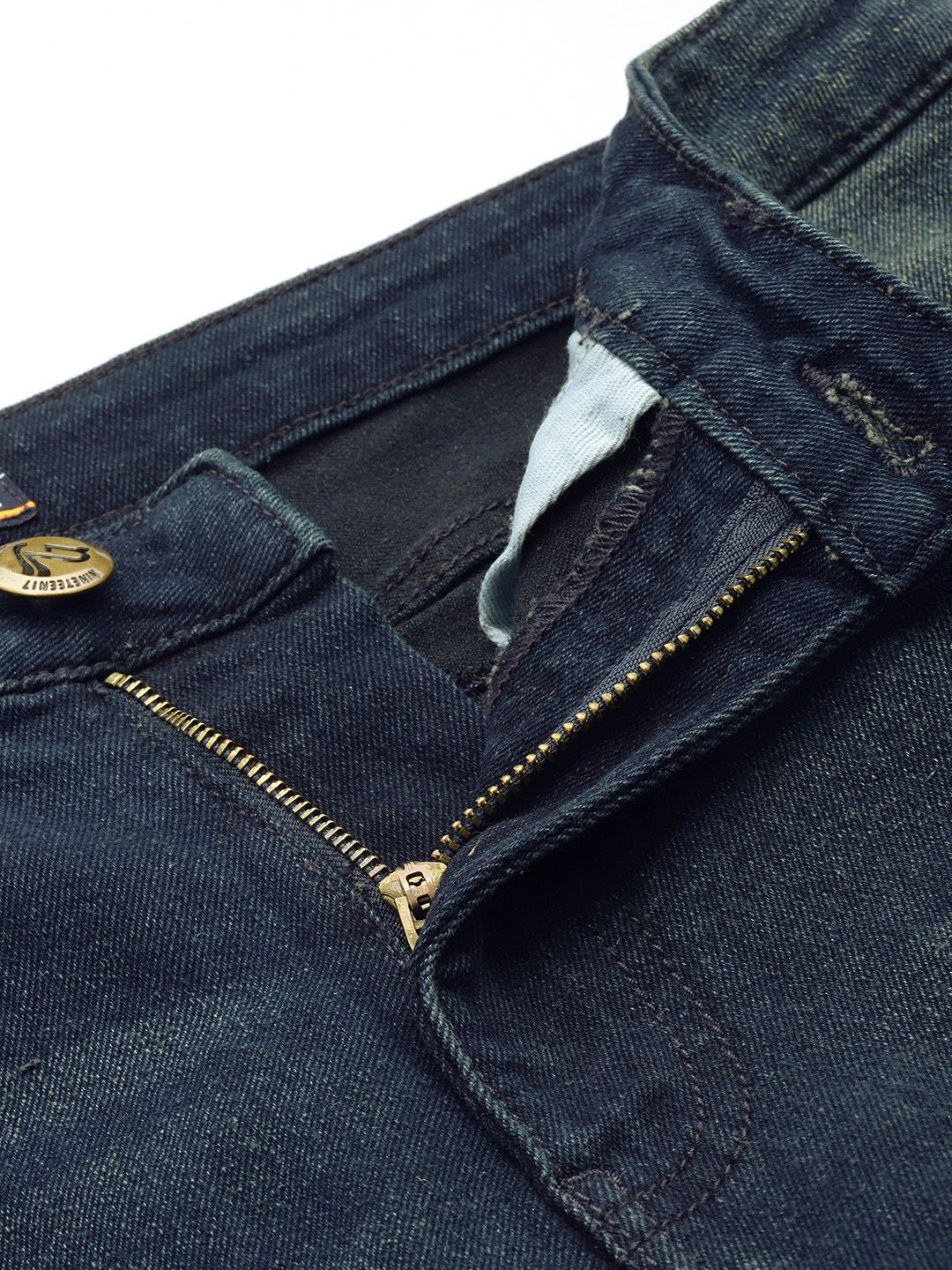 The Indian Garage Co Men Slim Fit Low Distress Light Fade Stretchable Jeans