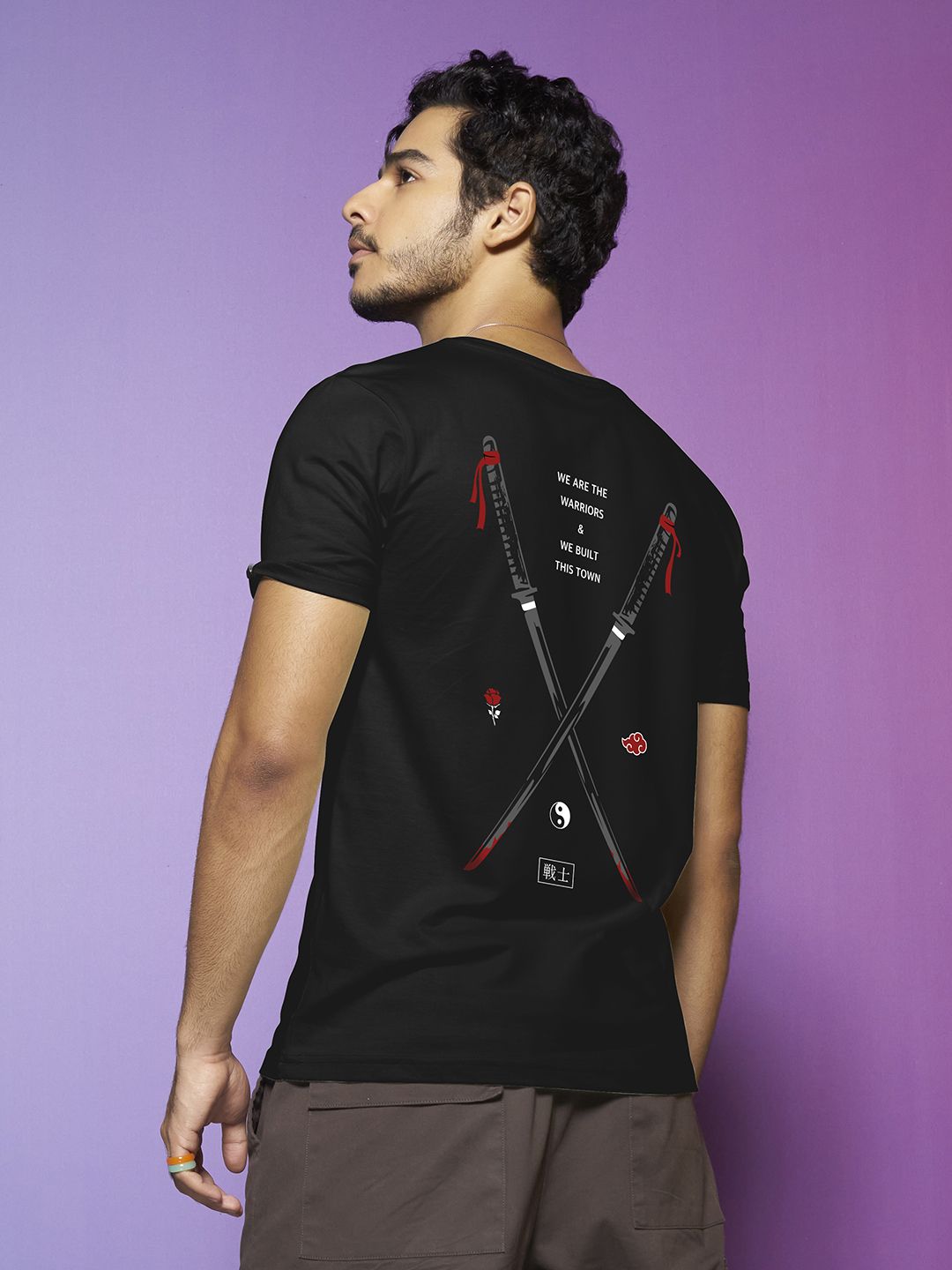 Bewakoof Men Black Typography Printed Pure Cotton T-shirt