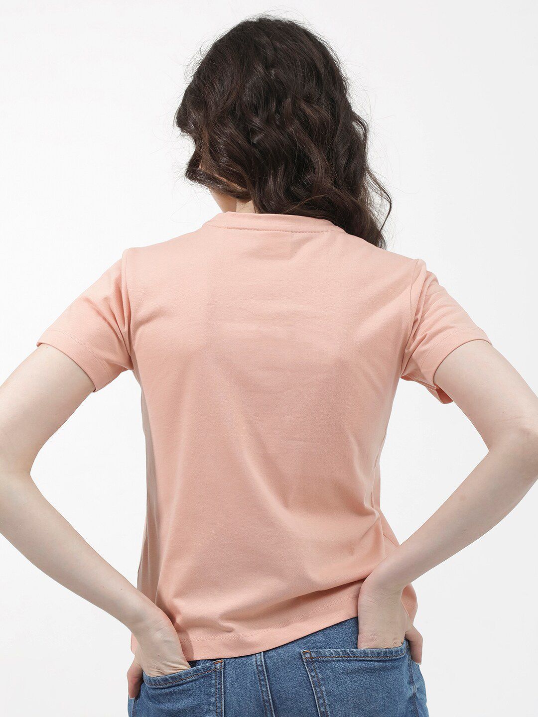 RAREISM Round Neck Short Sleeves Printed Cotton T-shirt