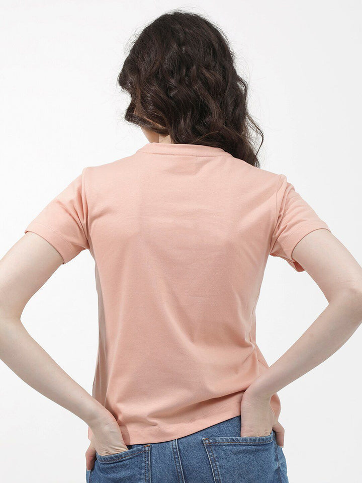 RAREISM Round Neck Short Sleeves Printed Cotton T-shirt