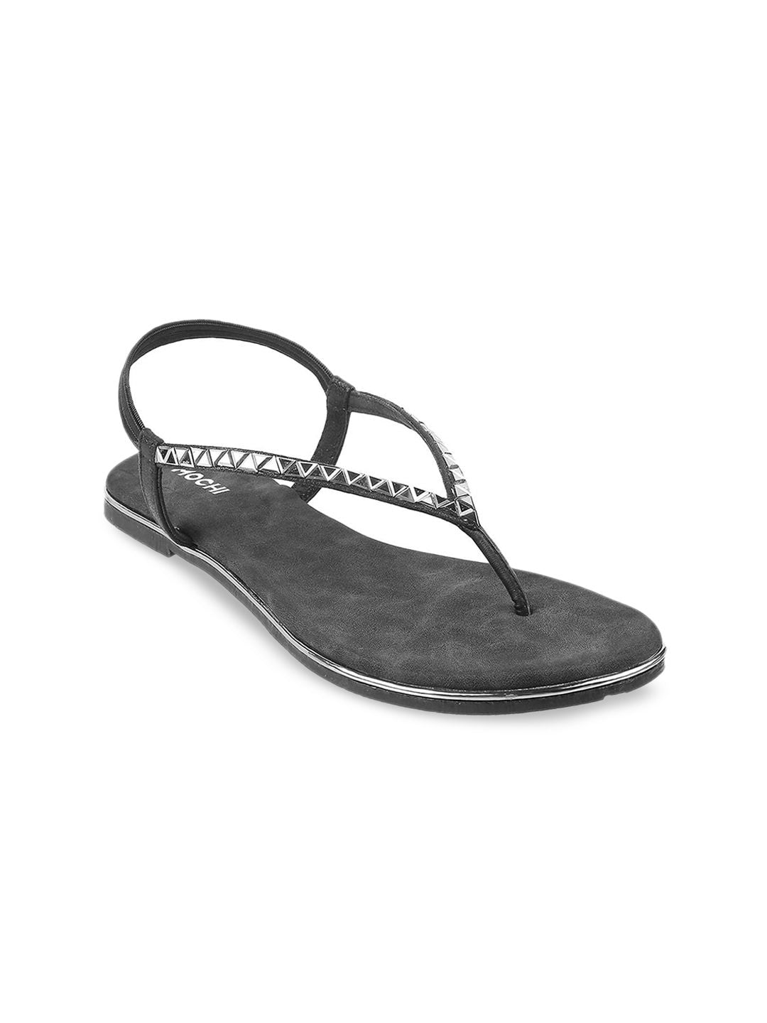 Mochi Women Black Embellished Flats